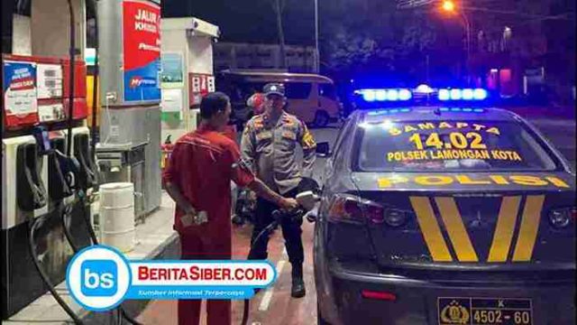Polsek Lamongan Kota patroli SPBU