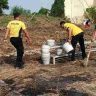 Personil Polsek Lamongan Kota Melaksanakan Korve di Mako Pemanfaatan Lahan untuk Ketahanan Pangan