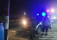 Cegah Kriminalitas, Polsek dan Koramil Pucuk Lamongan Intensifkan Blue Light Patrol di Jalur Rawan