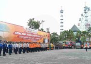 Pemkab Lamongan Gelar Apel Kesiapsiagaan Hidrometeorologi Antisipasi Cuaca Ekstrem dan Siaga Bencana 
