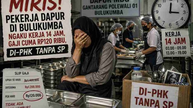 Skandal Dapur MBG di Bulukumba. Kerja 14 Jam, Gaji Tak Sesuai, Protes Berujung PHK