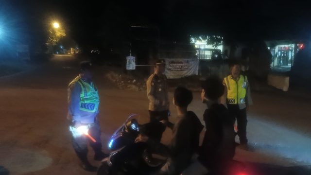 Polsek Solokuro Gelar Razia Kendaraan Bermotor, Dua Motor Berknalpot Brong Diamankan