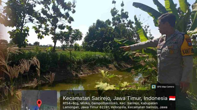Patroli Kewilayahan, Polsek Sarirejo Monitoring Debit Air Telaga Gempoltukmloko Antisipasi Banjir dan Bencana Alam