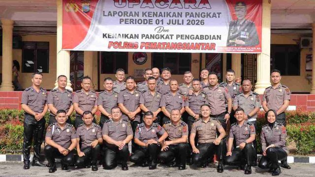Momentum Kenaikan Pangkat, Kapolres Pematangsiantar Tekankan Profesionalisme dan Integritas Personel