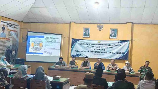 Pastikan Proses Transparan, Polsek Lamongan Kota Kawal Sosialisasi Pengisian Perangkat Desa Wajik