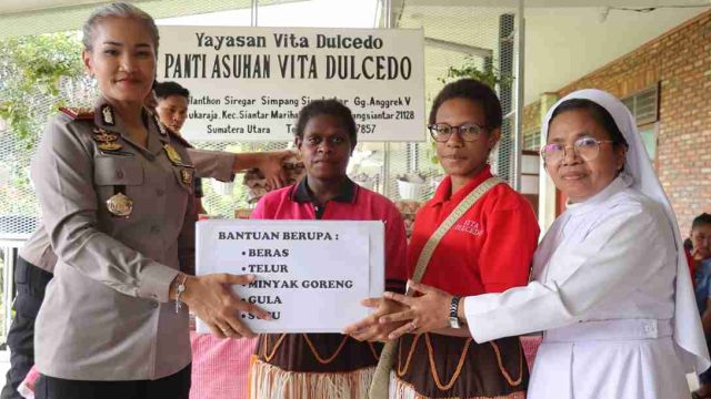 Wujud Kepedulian, Polres Pematangsiantar Gelar Bakti Sosial di Panti Asuhan Vita Dulcedo