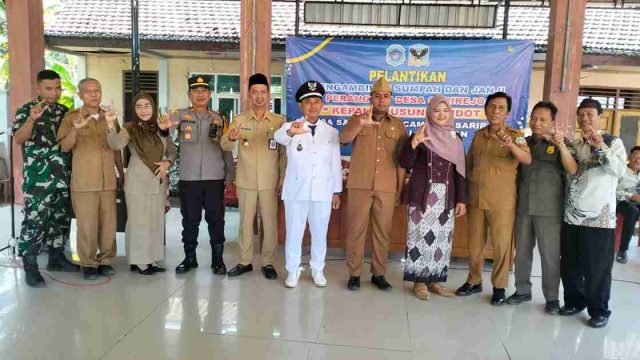 Polsek Sarirejo Berikan Pengamanan Maksimal pada Prosesi Pelantikan Perangkat Desa Sarirejo