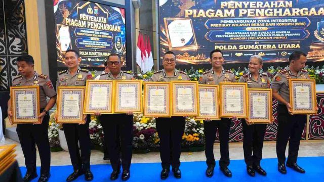 Polres Pematangsiantar Raih Predikat Pelayanan Prima Kategori A, Kapolres Terima Penghargaan Kapolri di Polda Sumut