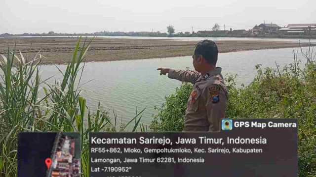 Patroli Polsek Sarirejo Pantau Debit Air Embung dan Persawahan, Antisipasi Bencana di Tengah Perubahan Cuaca