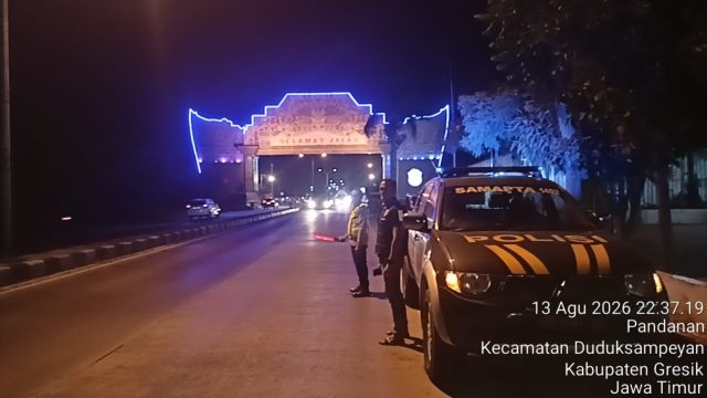 Polsek Deket Patroli Perbatasan Lamongan-Gresik, Cegah Balap Liar dan Gangguan Kamtibmas Larut Malam