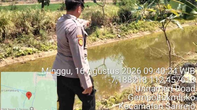 Polsek Sarirejo Patroli Pantau Debit Air Embung dan Persawahan, Antisipasi Bencana Alam