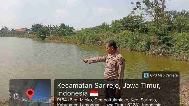 Patroli Kewilayahan Polsek Sarirejo Pantau Debit Embung dan Area Persawahan, Antisipasi Potensi Bencana