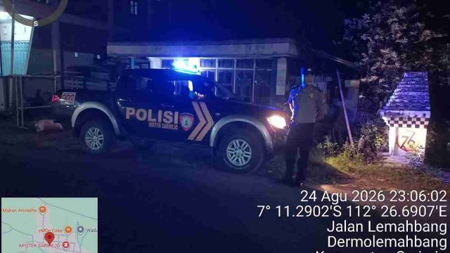 Patroli Blue Light Polsek Sarirejo Sasar Titik Rawan, Cegah Kriminalitas dan Gesekan Antarperguruan Silat di Lamongan 