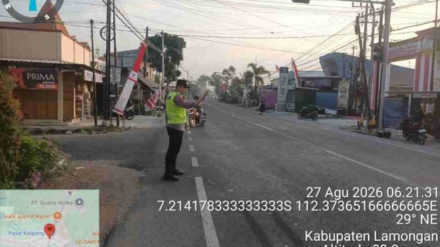 Polsek Kembangbahu Gelar Commander Wish Pagi, Pastikan Arus Lalu Lintas Aman dan Lancar