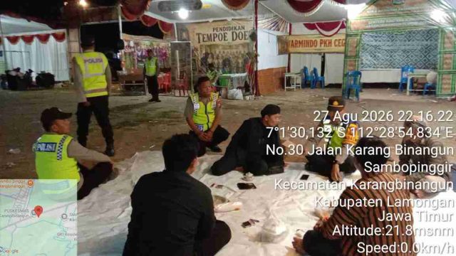Patroli Malam Polsek Karangbinangun Sasar Warga Sambopinggir, Antisipasi 3C dan Jaga Kamtibmas