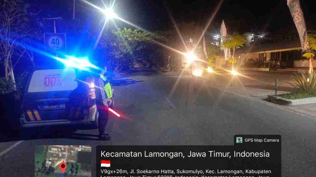 Patroli Blue Light Polsek Lamongan Kota Sasar Jalur Rawan, Antisipasi Balap Liar hingga Gesekan Warga