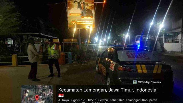 Patroli Blue Light Polsek Lamongan Kota Sasar Sejumlah Jalan, Antisipasi Balap Liar dan Gangguan Kamtibmas