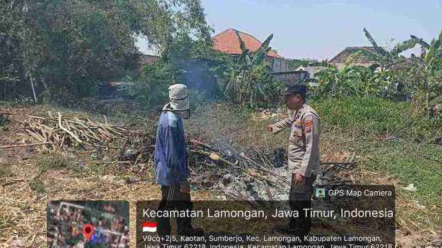 Patroli Perintis Presisi Polsek Lamongan Kota Antisipasi Karhutla, Polisi Pantau Wilayah Desa Made