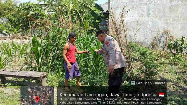 Polsek Lamongan Kota Monitor Pekarangan Pangan Bergizi di Sukomulyo, Dukung Asta Cita Presiden