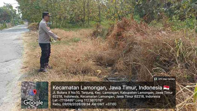 Antisipasi Karhutla, Polsek Lamongan Kota Gelar Patroli Perintis Presisi di Desa Tanjung