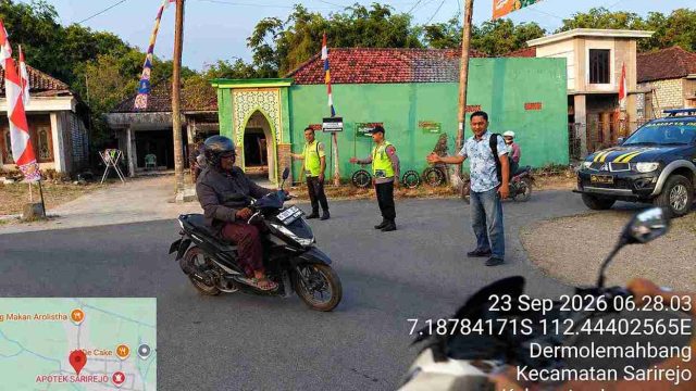 Commander Wish Pagi, Polsek Sarirejo Atur Lalu Lintas di Sejumlah Titik Rawan Kepadatan