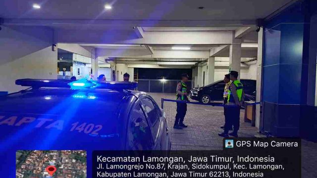 Patroli Malam Kota Presisi, Polsek Lamongan Kota Sisir Objek Vital hingga Pertokoan