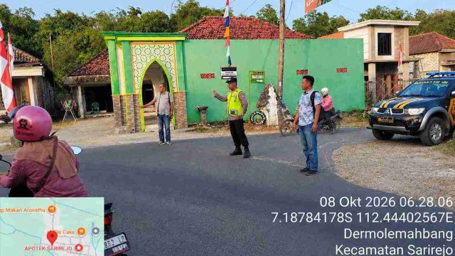 Berikan Rasa Aman Pengguna Jalan, Polsek Sarirejo Gelar Commander Wish Pagi