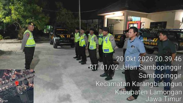 Cegah Kriminalitas dan Balap Liar, Polsek Karangbinangun Gelar Patroli KRYD Gabungan di Wilayah Lamongan