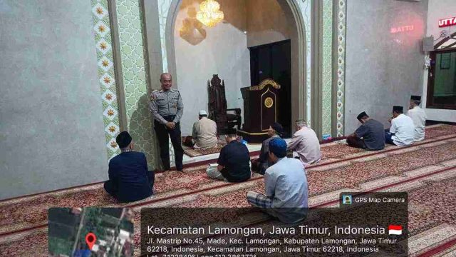 Polsek Lamongan Kota Gelar Subuh Keliling di Masjid Sabilul Muttaqin, Kapolsek Ajak Warga Jaga Kamtibmas