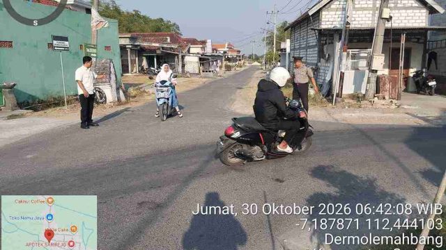 Cegah Kemacetan dan Kecelakaan, Polsek Sarirejo Lamongan Gelar Commander Wish Pagi